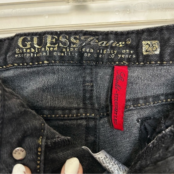 GUESS Women's black Straight Jeans - Picture 6 of 8